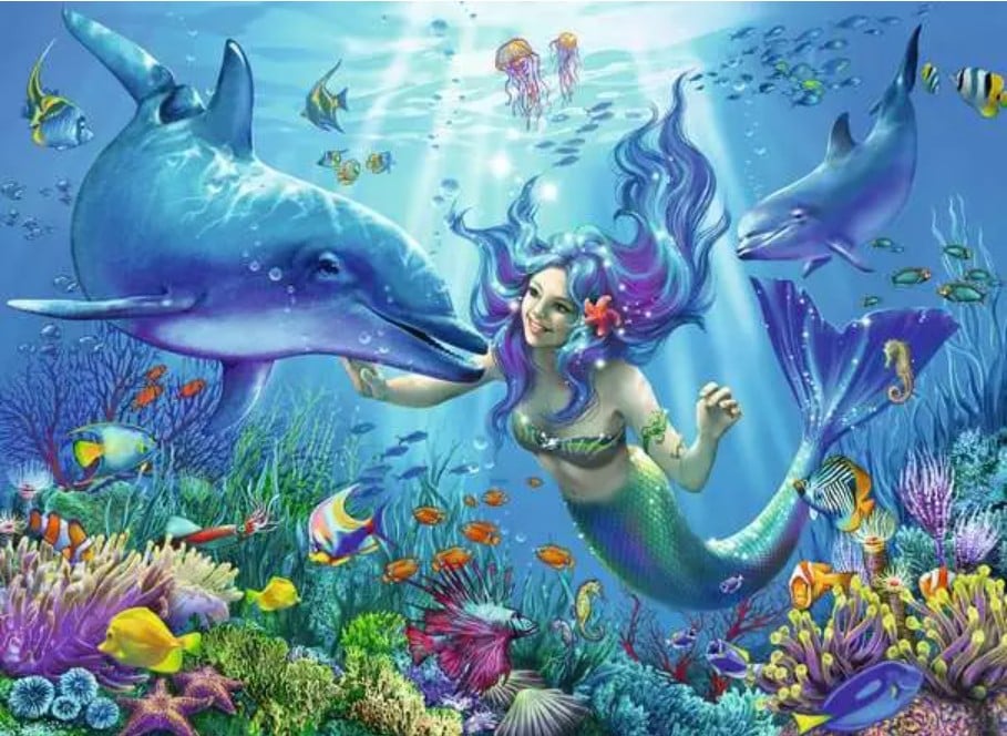 Diamond painting onderwater wereld 60x45cm