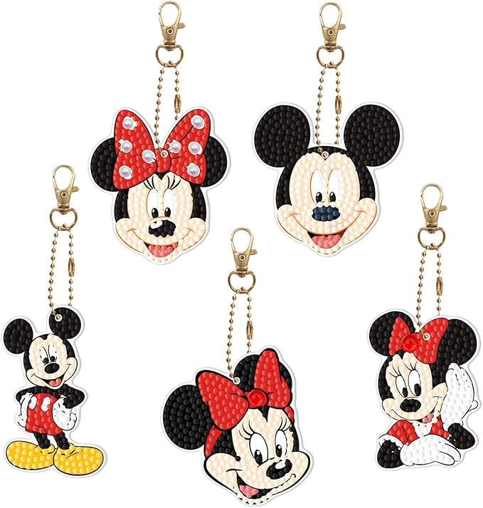 Diamond painting sleutelhanger Mickey en Minnie Mouse