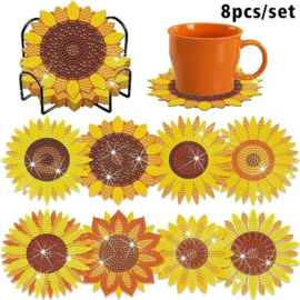 Diamond painting onderzetters zonnebloemen