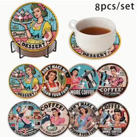 Diamond painting onderzetters retro