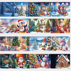 Diamond painting kerstkaarten 12 stuks