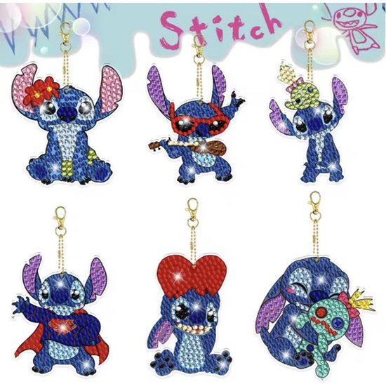 Diamond painting sleutelhanger Stitch