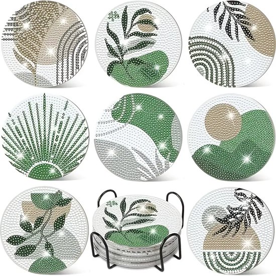 Diamond painting onderzetters planten