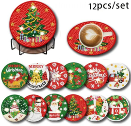 Diamond painting onderzetters kerst