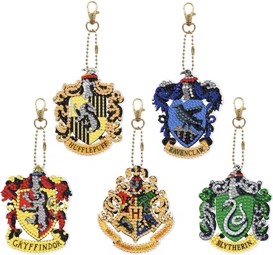 Diamond painting sleutelhanger Harry Potter huizen