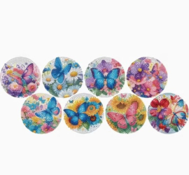 Diamond painting onderzetters vlinder