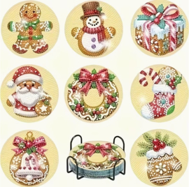 Diamond painting onderzetters kerst