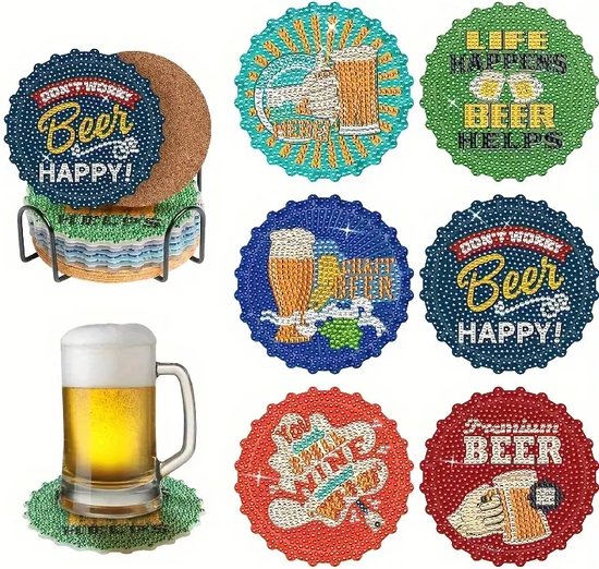 Diamond painting onderzetters bier