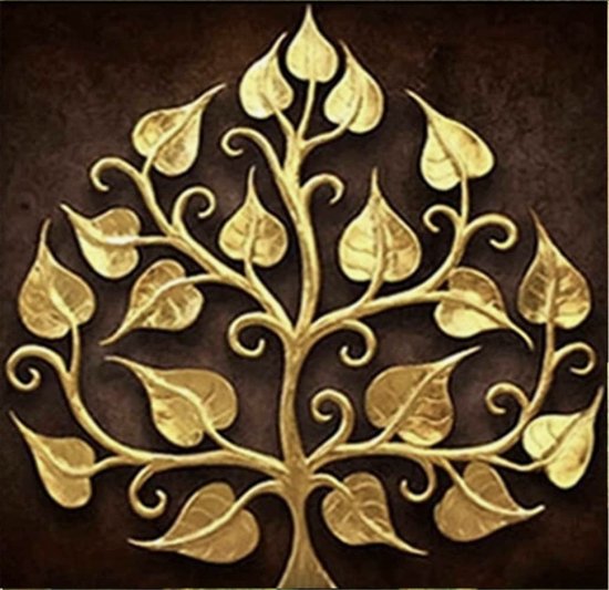 Diamond painting gouden bladeren 45x45cm
