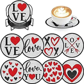 Diamond painting onderzetters love