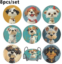 Diamond painting onderzetters honden