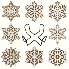 Diamond painting onderzetters sneeuwvlokjes