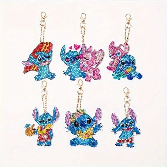 Diamond painting sleutelhanger Stitch en Angel
