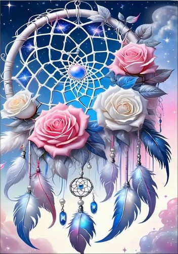 Diamond painting dromenvanger 40x50cm