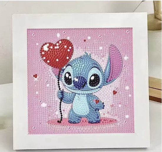 Diamond painting Stitch met balloon