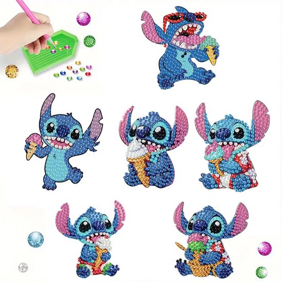 Diamond painting koelkaststickers Stitch