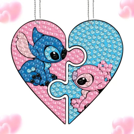 Diamond painting sleutelhanger Stitch vriendschap sleutelhanger