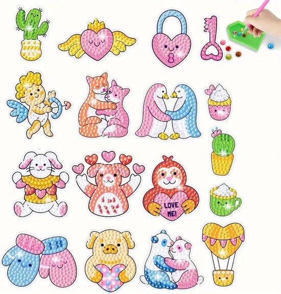 Diamond painting stickers cartoon dieren