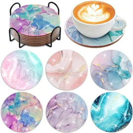 Diamond painting onderzetters marmer