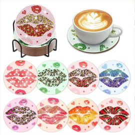 Diamond painting onderzetters lippen