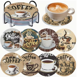 Diamond painting onderzetters coffee
