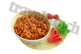 Pasta in paprika-saus met rundvlees