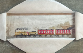 Framed Silk Stevengraph "The Present Time 60 Miles An Hour"