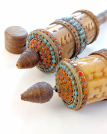 Nepalese Prayer Wheels, 1890s, Set of 2