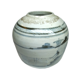 antique handpainted  Chinese Quing dynasty ginger jar