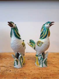 2 ceramic roosters