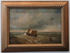 C.L.Verboeckhoven - boat in the sea