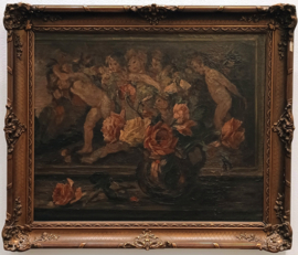 Scene with children and flowers