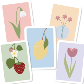 FLOWERS - set 2 met 5 enkele kaarten