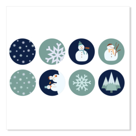 WINTER - stickers (set van 8)