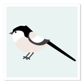 BIRDS - staartmees dubbele kaart met envelop