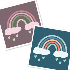 RAINBOW - dubbele kaart met envelop (kleur keuze)