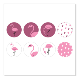 FLAMINGO - stickers (set van 8)