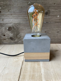 Lamp met eik - industrial (incl. lamp)
