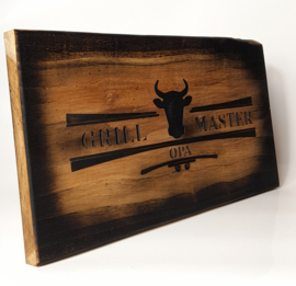 Gepersonaliseerde Teak-plank "BBQ Grill Master"
