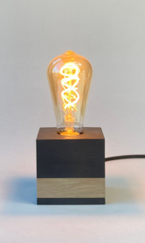 Lamp met eik - industrial (incl. lamp)