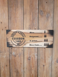 Teak-plank "Cuisson Timer"