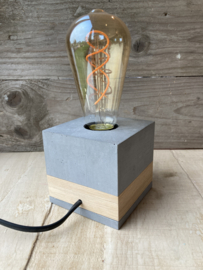 Lamp met eik - industrial (incl. lamp)