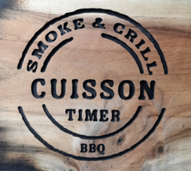 Teak-plank "Cuisson Timer"