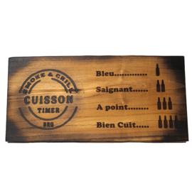 Teak-plank "Cuisson Timer"