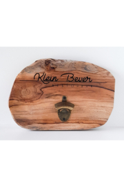 Teak-plank met logo en/of persoonlijke boodschap + bieraftrekker