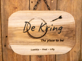 Teak-plank met logo en/of persoonlijke boodschap