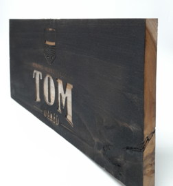Gepersonaliseerde Teak-plank met het Cornet-logo