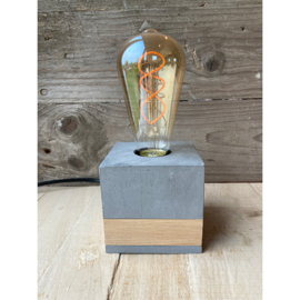 Lamp met eik - industrial (incl. lamp)