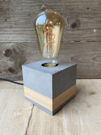 Lamp met eik - industrial (incl. lamp)