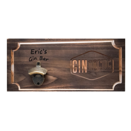 Gepersonaliseerde Teak-plank Gin Bar + Tonic-aftrekker